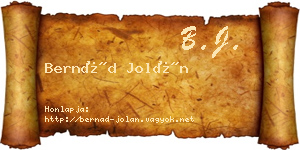 Bernád Jolán névjegykártya