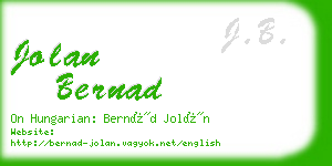 jolan bernad business card